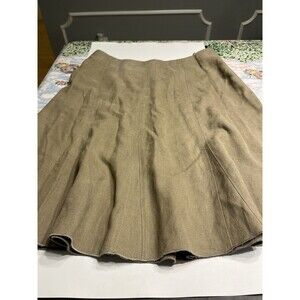 VINTAGE GUNEX Brown A-line Pencil Skirt Linen Women’s Sz 10 - Made In Italy